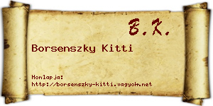 Borsenszky Kitti névjegykártya